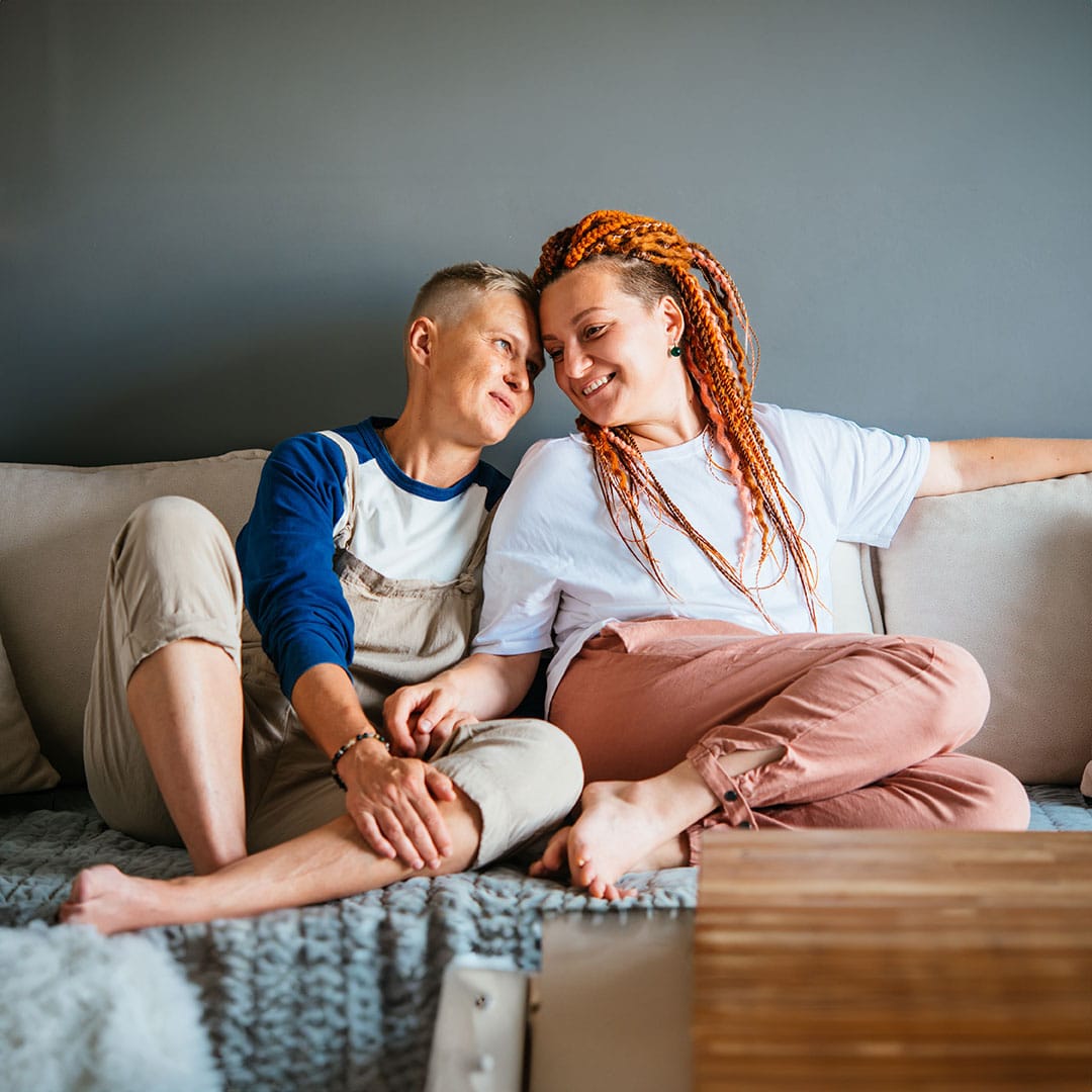 Couple enjoying the comfort of their new home